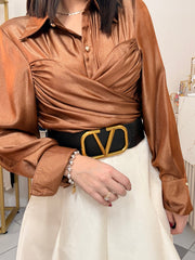 BLUSA BROWN ELEGANTE