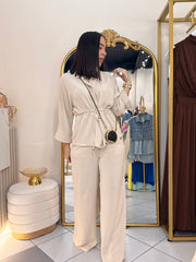KEYSHA" SET BEIGE DOS PIEZAS