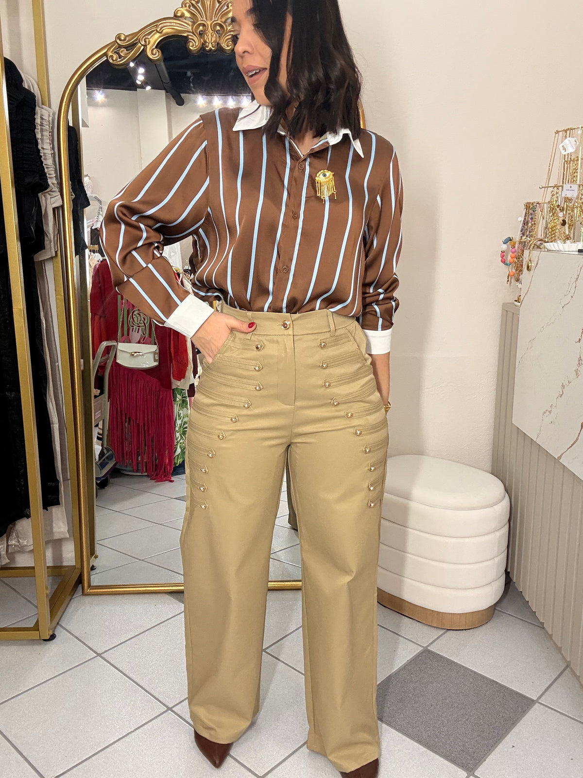 NELI" PANTALON BEIGE