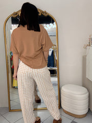 PANTALÓN CUADROS BEIGE