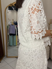SET FALDA BLANCO ELEGANTE