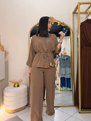 KEYSHA" SET BROWN DOS PIEZAS