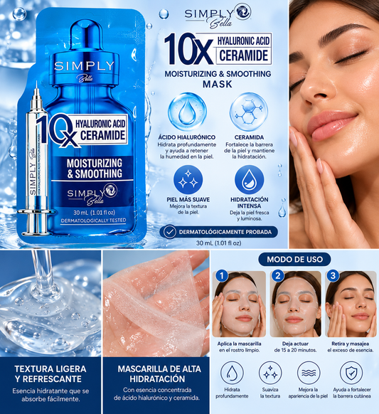 MASCARILLA FACIAL 10 HYALURONIC ACID + CERAMIDE MASK