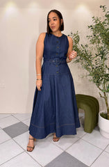 PRE ORDEN AMELIA " DARK DENIM DRESS LLEGA APROX 26 febrero