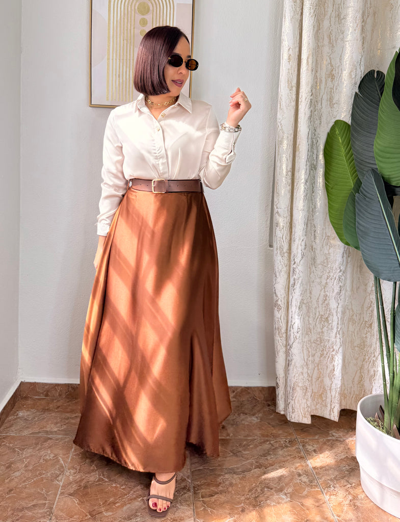 BROWN MAXI SKIRT