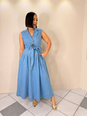 ESMERAY" LIGHT DENIM DRESS