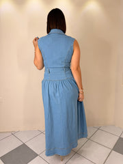ESMERAY" LIGHT DENIM DRESS