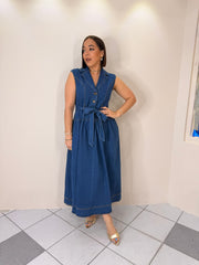 ESMERAY" DARK DENIM DRESS