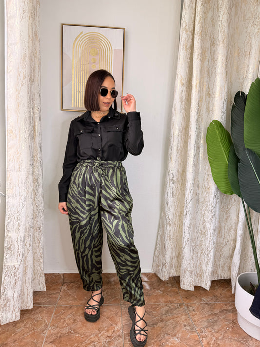 ZEBRA  GREEN PANT