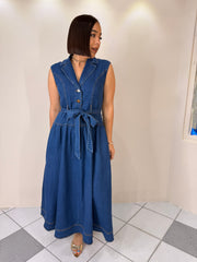 ESMERAY" DARK DENIM DRESS