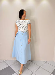 BABY BLUE MIDI SKIRT
