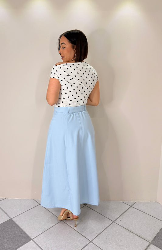 BABY BLUE MIDI SKIRT