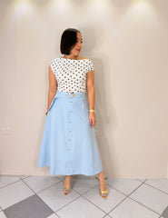 BABY BLUE MIDI SKIRT