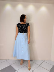 BABY BLUE MIDI SKIRT