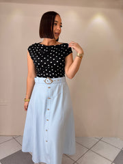 BLACK POLKA DOT TOP