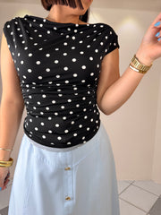 BLACK POLKA DOT TOP