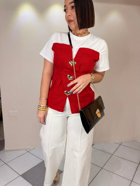 GABRIELA-RED LOVE TOP