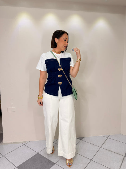 GABRIELA- DENIM  LOVE TOP