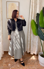 HOUNDSTOOTH MUSE MIDI DRESS