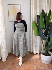 HOUNDSTOOTH MUSE MIDI DRESS