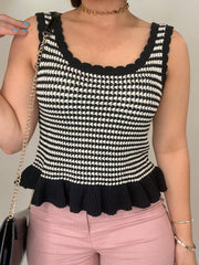 CROCHET TOP BLACK