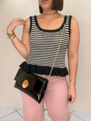 CROCHET TOP BLACK