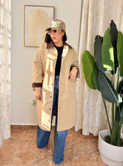 KHAKI"  LONG JACKET COAT