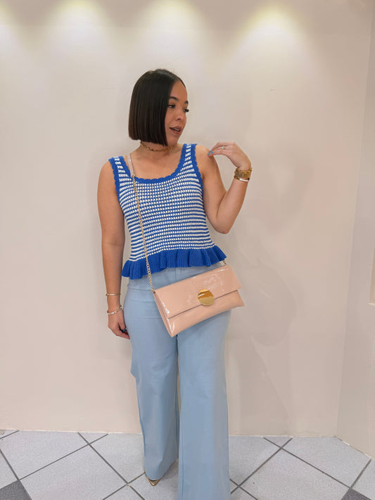 CROCHET TOP BLUE
