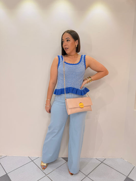 CROCHET TOP BLUE