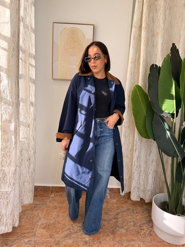 NAVY"  LONG JACKET COAT