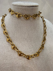 HEART SET COLLAR Y PULSERA  EN STEEL