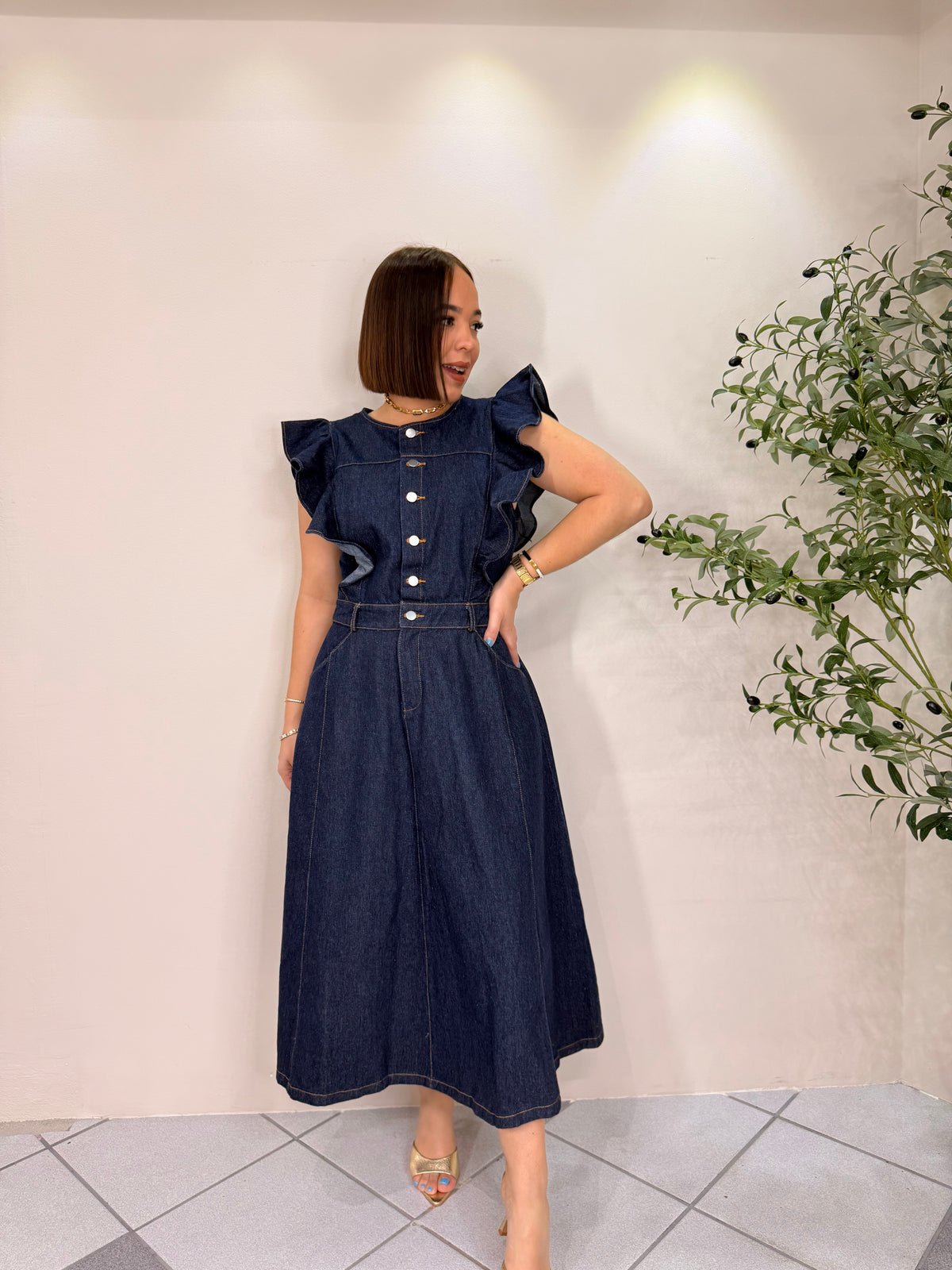NEYSHA DARK DENIM DRESS
