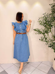 NEYSHA LIGHT  DENIM DRESS