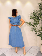 NEYSHA LIGHT  DENIM DRESS