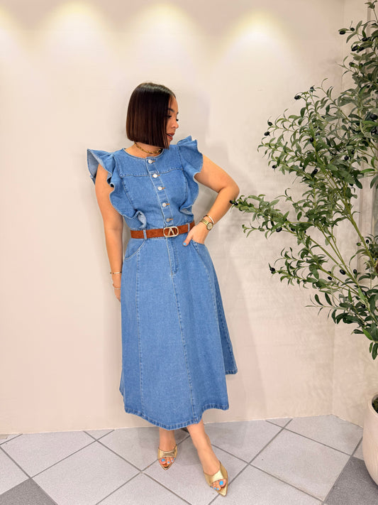 PRE ORDEN NEYSHA LIGHT  DENIM DRESS