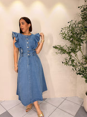 NEYSHA LIGHT  DENIM DRESS