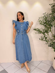 NEYSHA LIGHT  DENIM DRESS