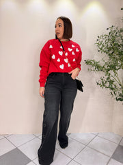 SWEATER  RED CORAZONES