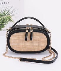 FAUX STRAW BOWLING BAG