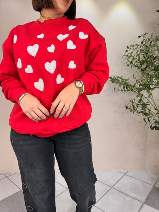 SWEATER  RED CORAZONES