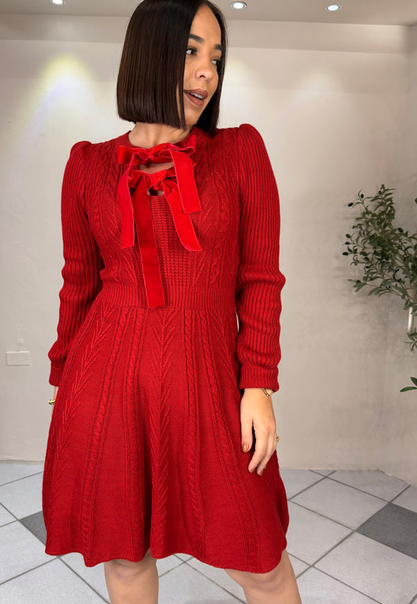 SWEATER RED DRESS