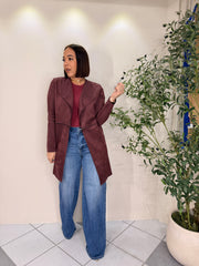 BURGUNDY  BLAZER SUEDE