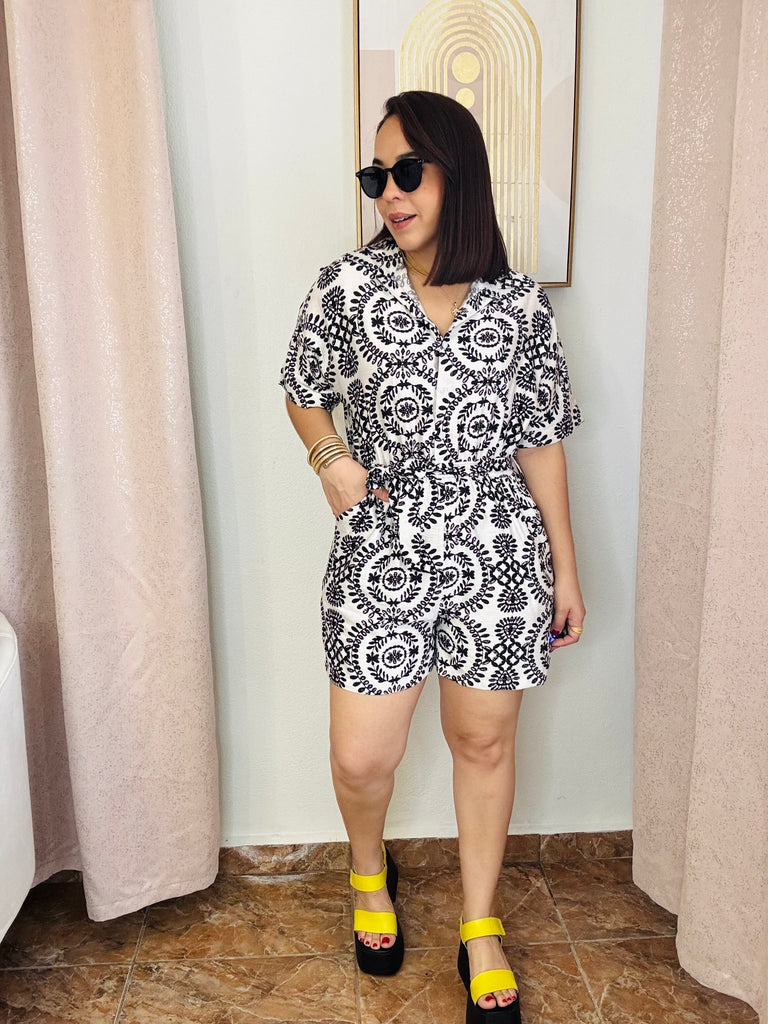 CAROL” BLACK ROMPER