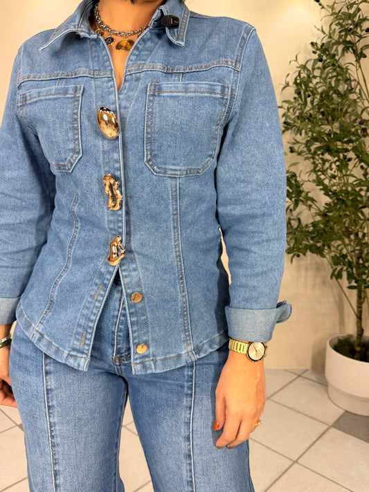 CLARA” DENIM  TOP