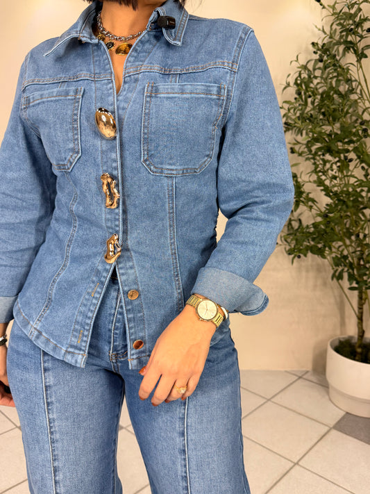 CLARA” DENIM  TOP