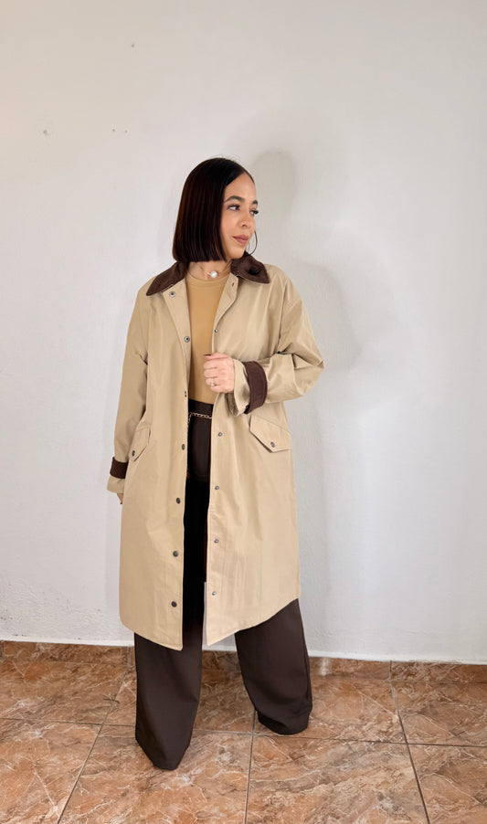 KHAKI"  LONG JACKET COAT