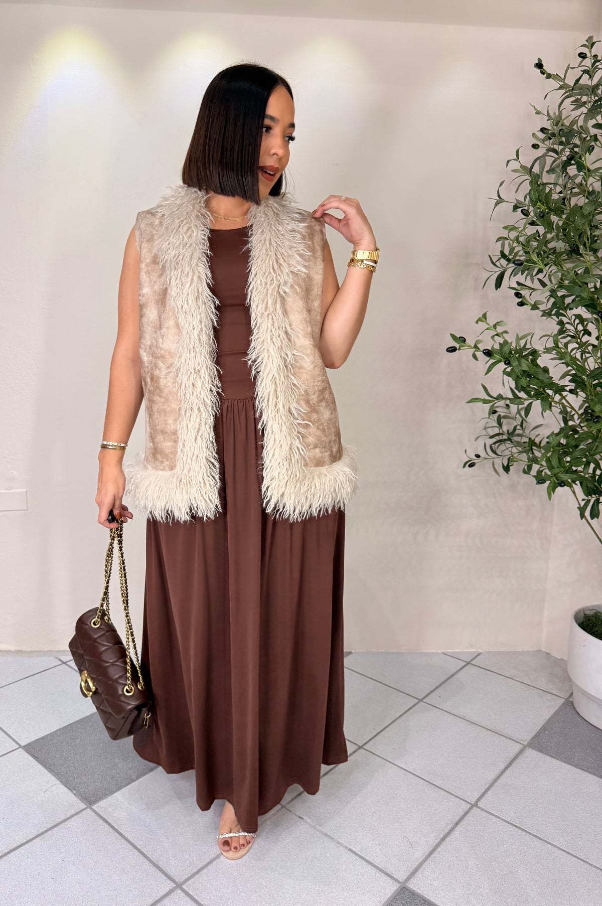 LUX VEST  TAUPE