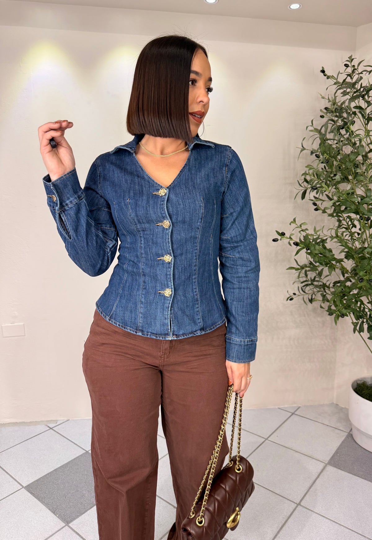 LAURA" TOP DENIM