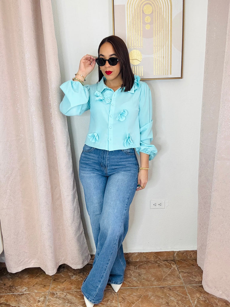 BLUE FLORY TOP