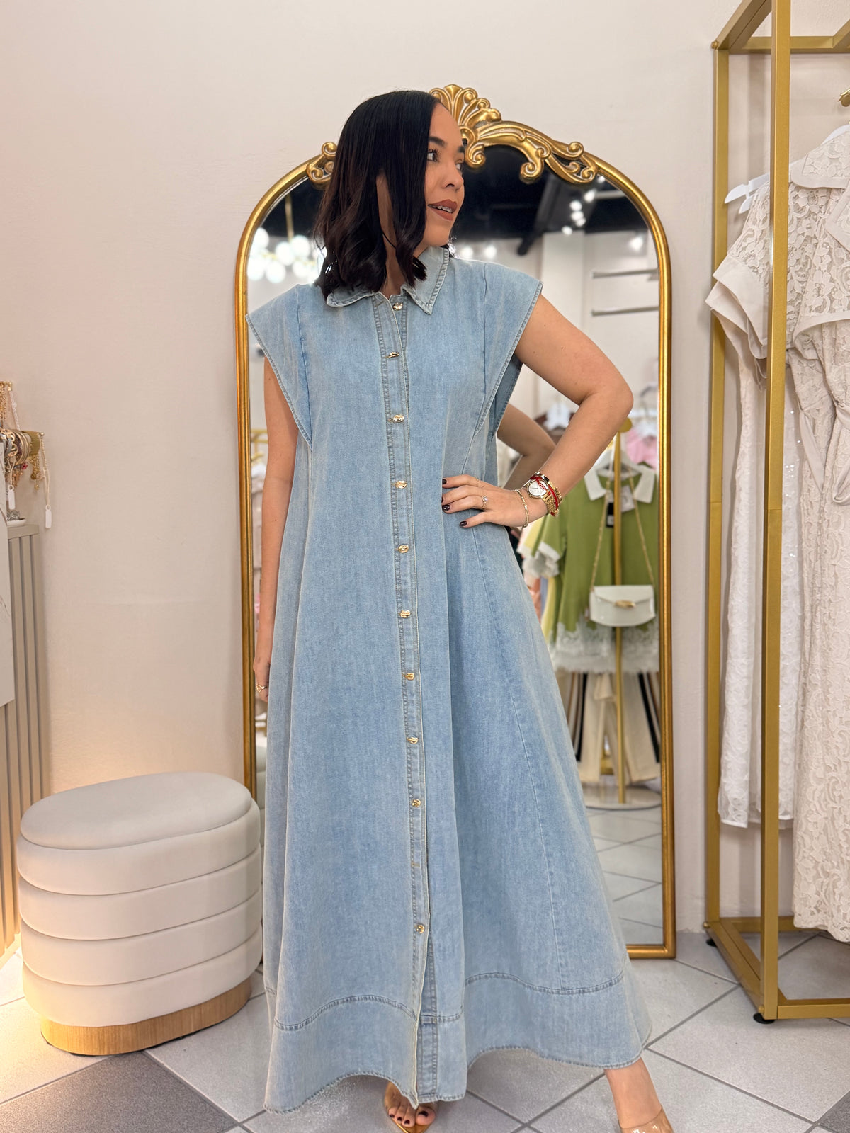 CATALINA" LIGHT DENIM DRESS